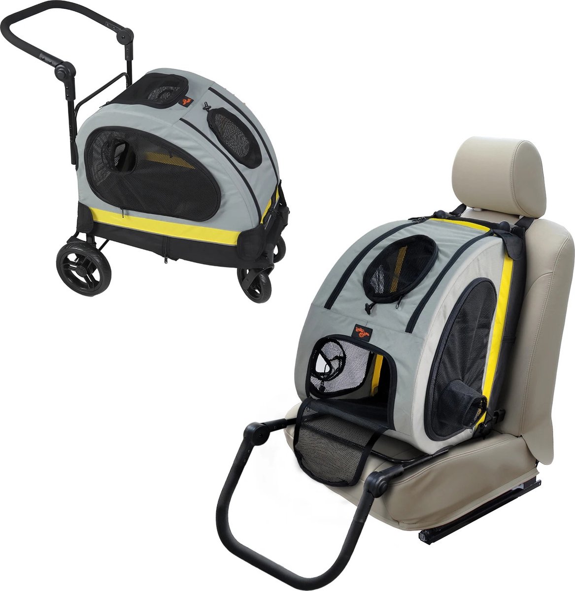 Autostoel hondenmand - Autostoel honden reizen - Autostoel honden achterbank - Reiswagen voor honden en katten - Hondenbuggy