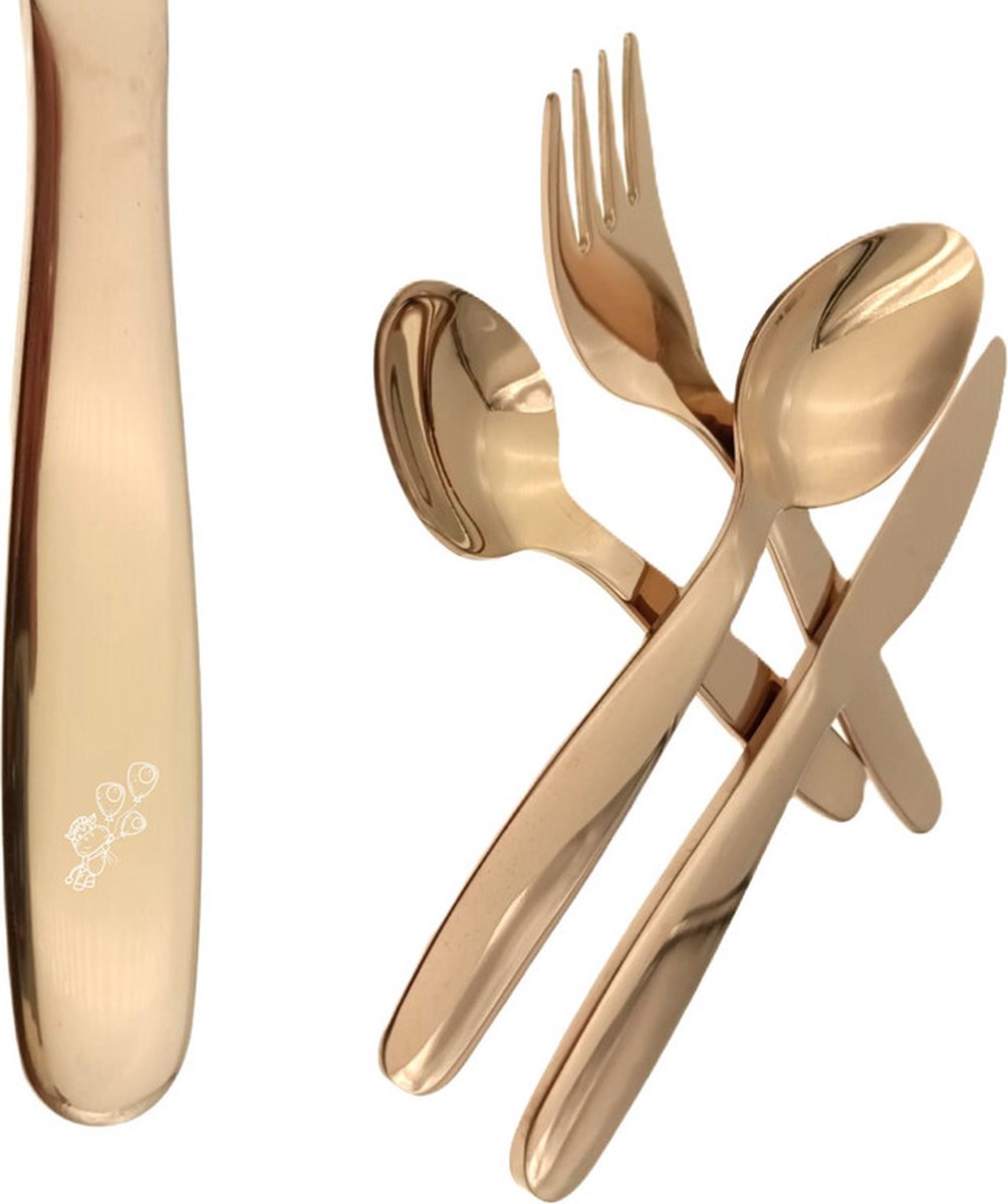 Goedkoopste Kinderbestek Met Gravering - Rosegoud - Nijlpaard