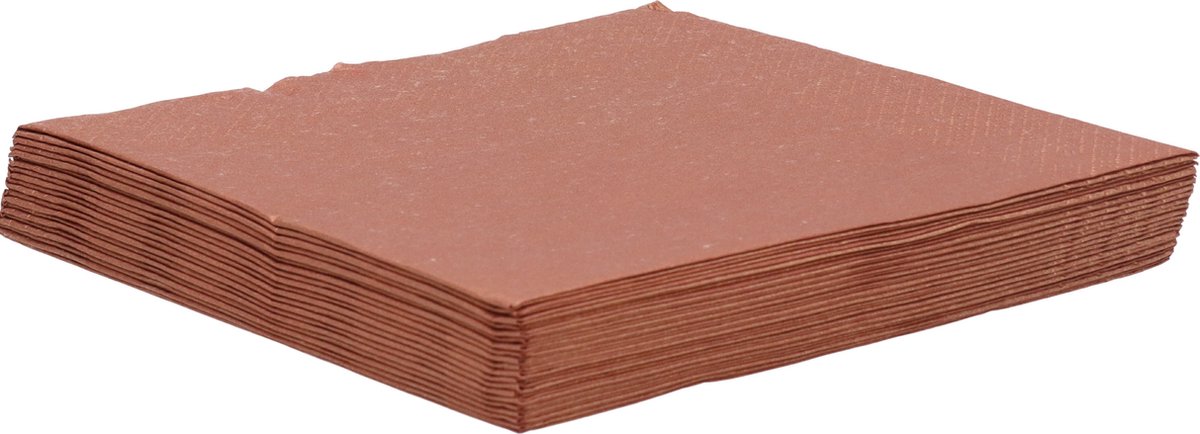 Maki kerst servetten - 20x st - 33 x 33 cm - koper - lunch/diner servetten
