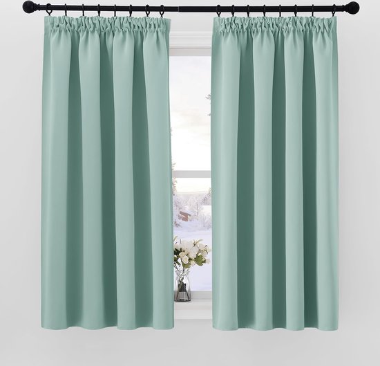 Ystyle Fluwelen Gordijnen Kant En Klaar Set Van 2, 140x160cm, Gordijnen Verduisterend Met Ringen, Thermische Gordijn, Verduisteringsgordijn, Thermogordijnen Voor Slaapkamer Woonkamer, Blauw