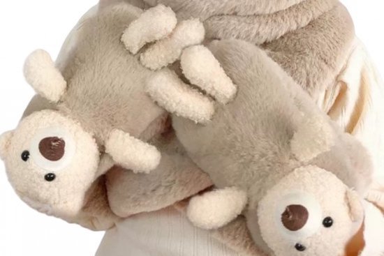 Waylipun 3-delige set wintermuts, sjaal en handschoenen voor kinderen van 2-7 jaar, thermisch gebreid met pompons, winteraccessoires voor jongens en meisjes, One Size