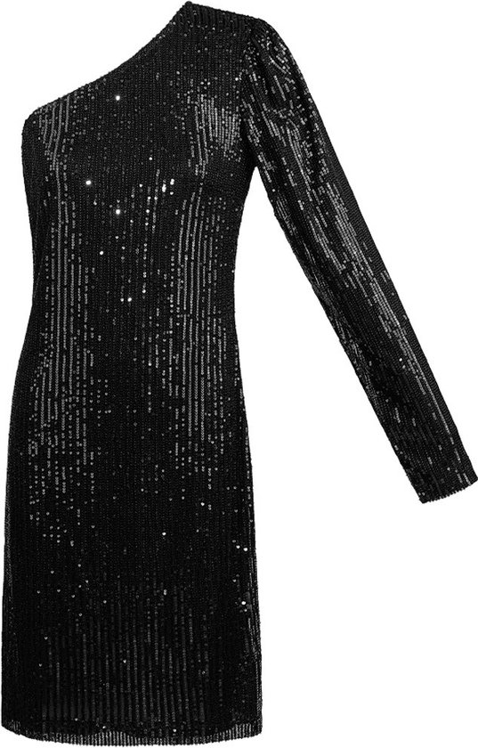 Glitter one shoulder jurk nieuwe collectie herfst/winter