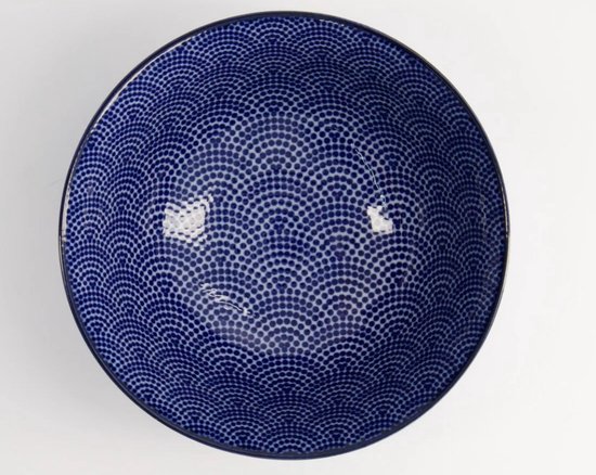 Bol Nippon Blue Vagues Tokyo Design Studio - Porcelaine Japonaise 15.2x6.7cm, Lave-vaisselle Et Micro-ondes