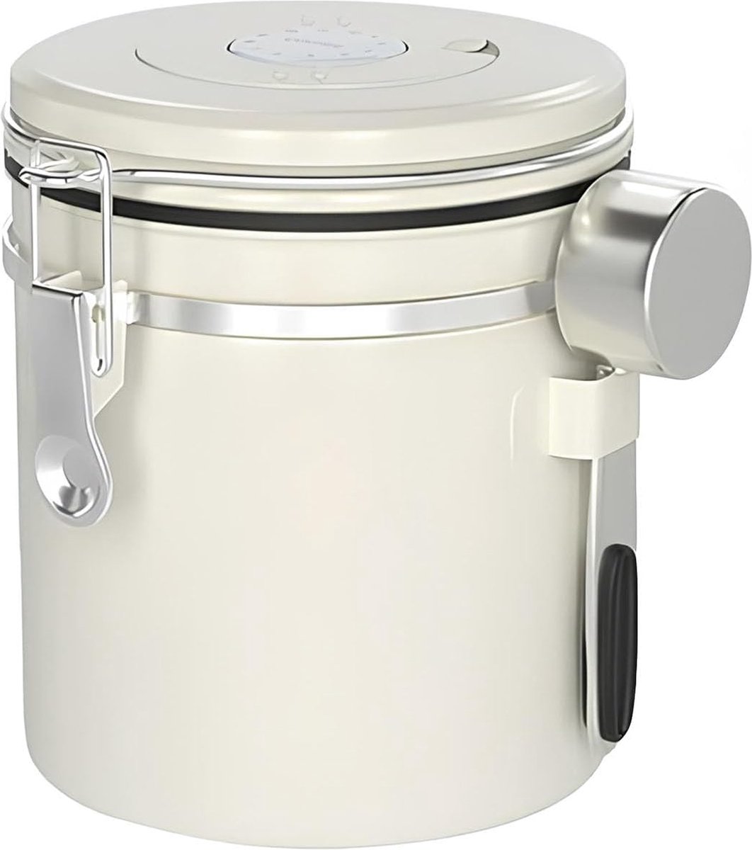 Goodivery ® Airtight Roestvrijstalen Koffiecontainer met Datumweergave en Ventilatiemodi
