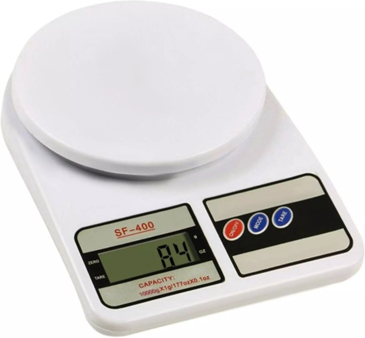 Ruhhy - Keukenweegschaal - tot 10kg – Elektronische Weegschaal - wit - keuken - digitaal