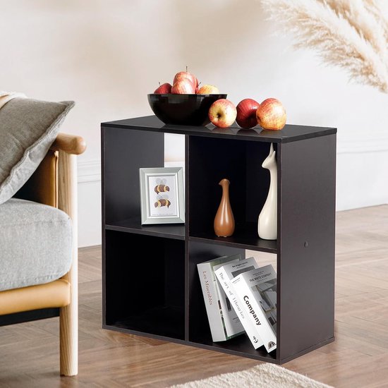 thumbnail: COSTWAY Boekenkast 4 Vakken 90x30x90cm | Wit Opbergrek Voor Woonkamer