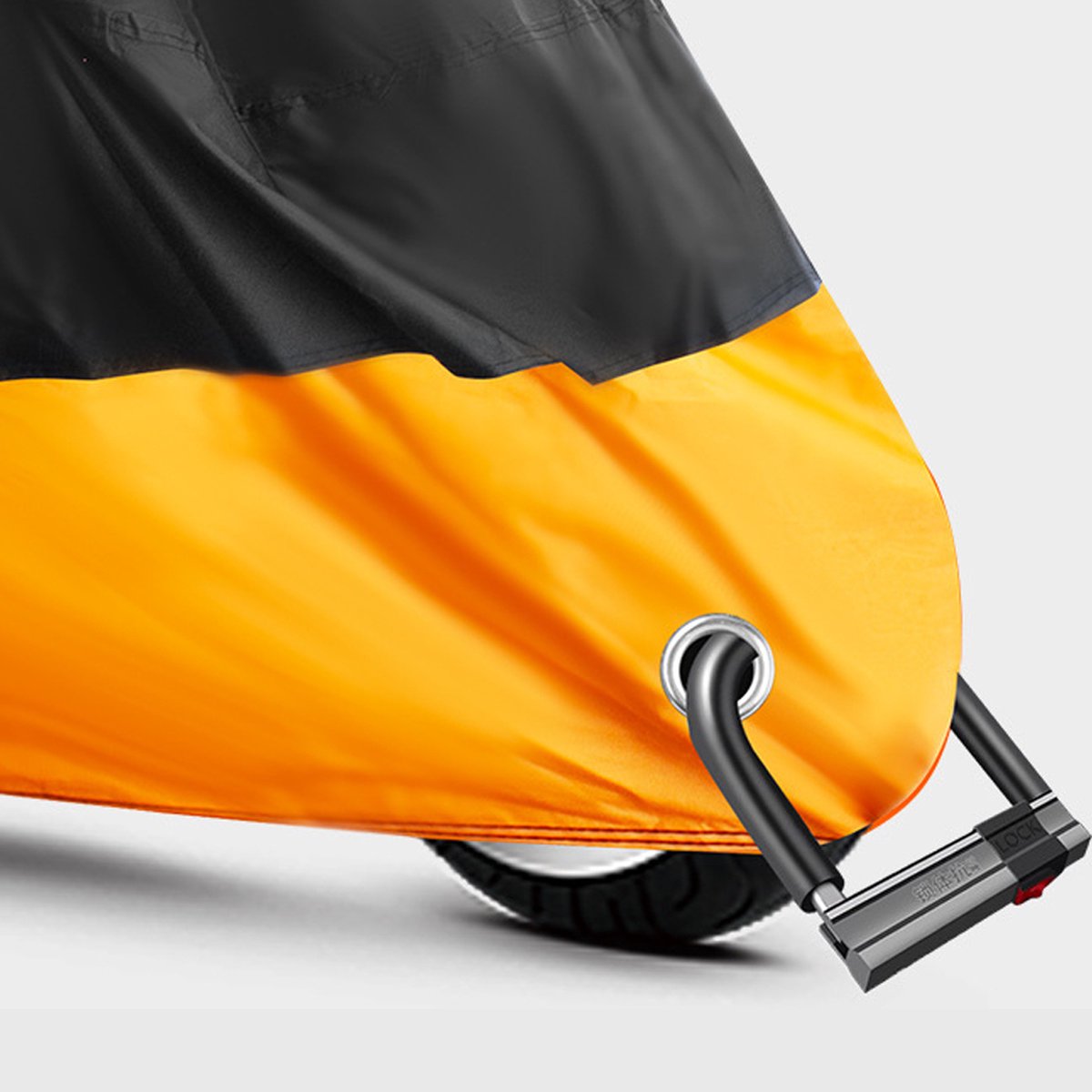 Motorhoes - 265*105*125CM - Scooterhoes - Motorfietshoezen - Waterdichte - 190T - Geschikt voor Binnen en Buiten - beschermt tegen uv-regen,stof,sneeuw - Oranje – foto 3