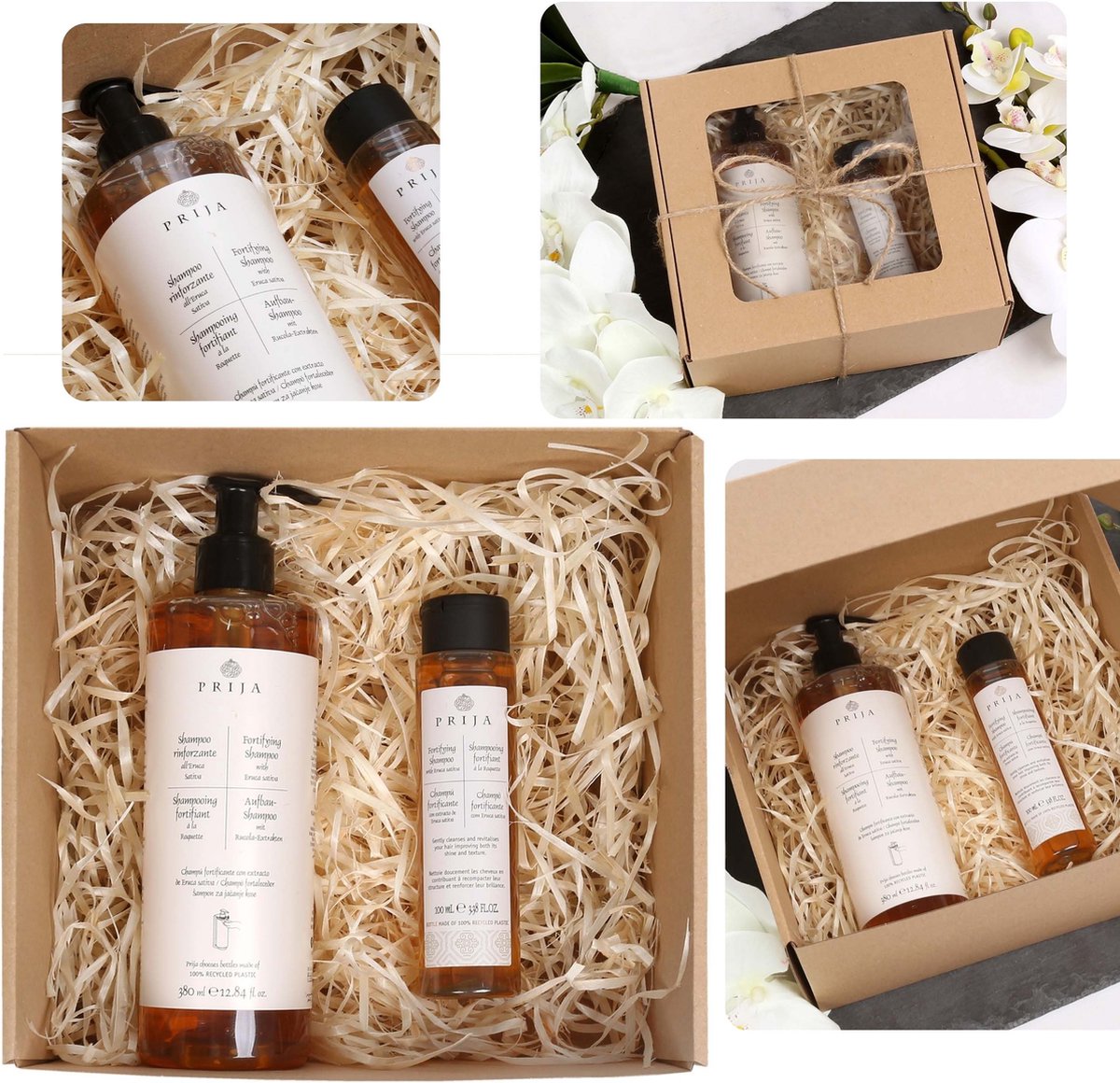PRIJA Cosmetica set: Regenererende haarshampoo 380ml + Regenererende haarshampoo 100ml