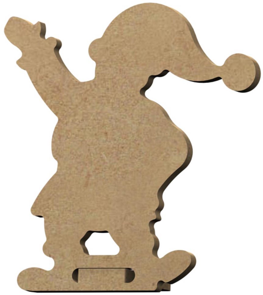Gomille MDF figuur kerstman decoratie 10 cm 4 stuks knutselset.