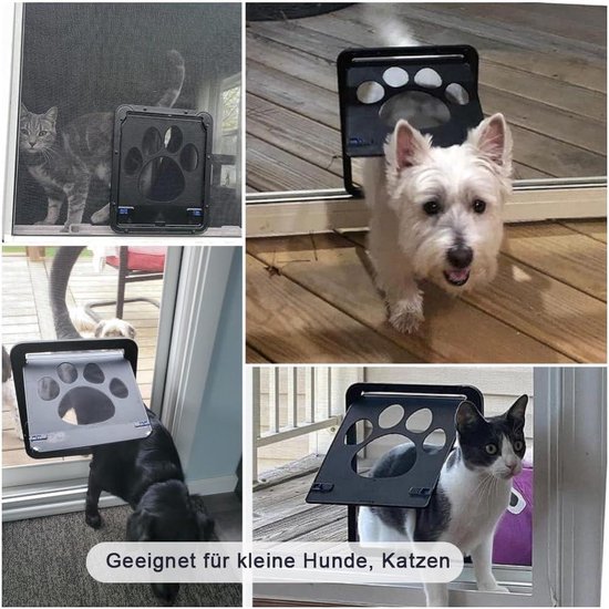 Vliegengaas huisdier klep met magneet - Kattendeur slot - Huisdier vliegenhordeur - Geschikt voor middelgrote en kleine honden en katten van Merkloos — afbeelding 4