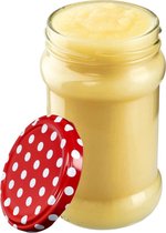 Pots à confiture avec couvercle - Petits pots à confiture 315 ml - diamètre 66 mm - miel - hermétique - 10 pièces - pots à confiture à pois rouges avec couvercle