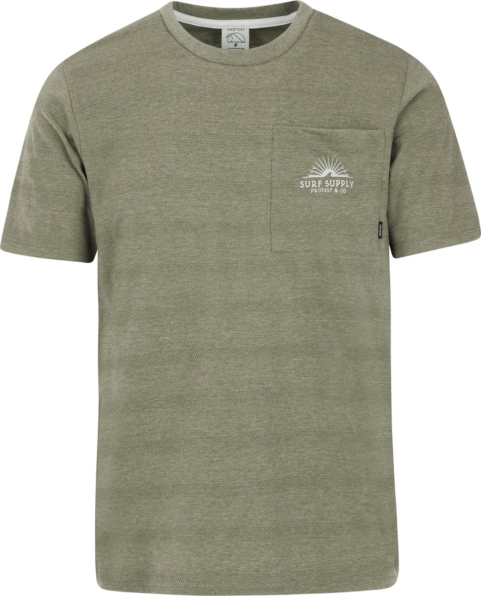 Protest Prtshute – T shirt Heren – Korte mouwen – Ronde hals Groen