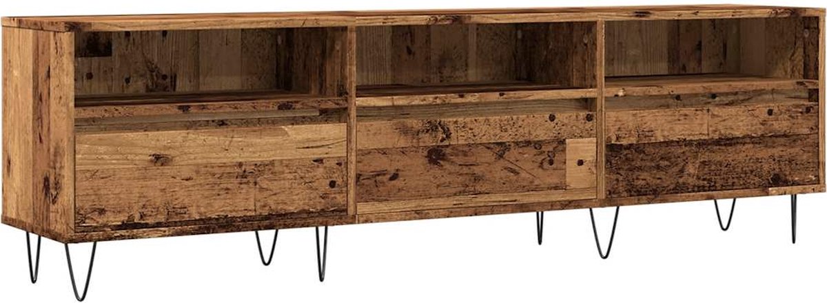 vidaXL - Tv-meubel - 150x30x44,5 - cm - bewerkt - hout - oud - houtkleurig