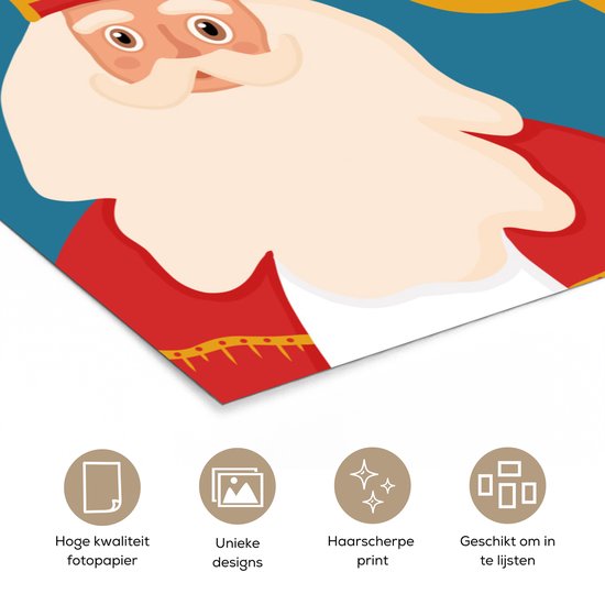 Poster 30x20 cm - Sinterklaas - Quotes - Sint - Hallo Sinterklaas - Tekst - Kinderen - Jongens - Meisjes - Kind - Posters - Kamer decoratie - Wanddecoratie woonkamer - Muurdecoratie slaapkamer