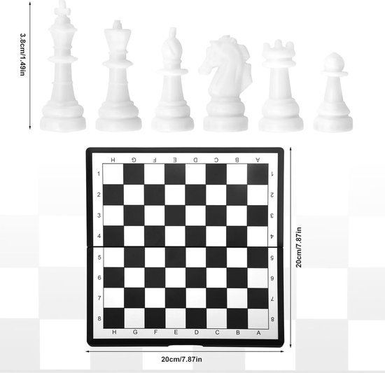 Yellow Mountain Imports Travel Magnetic Chess Game (25cm) - Foldable