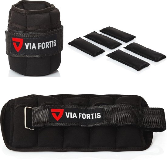 MOVIT 2-Pack Neoprene Weight Cuffs with Reflectors, Adjustable Weights, 2x 3kg, Orange