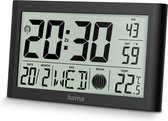 Hama wandklok- Martinique- Radiogestuurd - thermo-/ hygrometer- Zwart