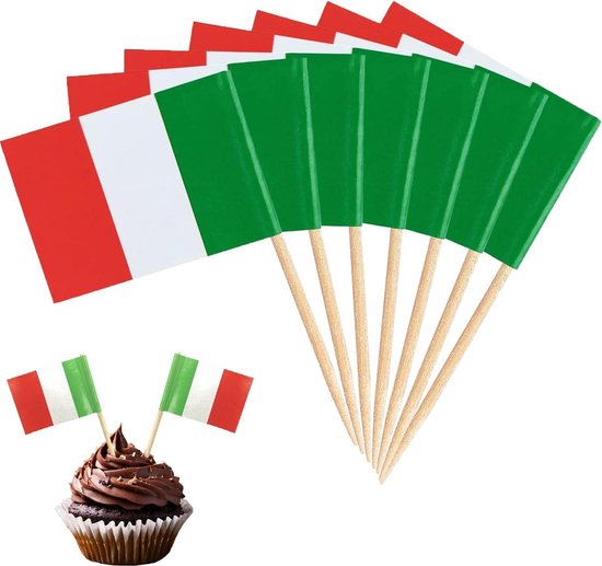 AhfuLife 100 stuks Europa tandenstokers vlag, 24 Euro landen cocktail wereldvlaggen Europa vlaggen tandenstokers voor sandwich cupcake toppers Eurovision 2025 Euro vrouwen voetbal EM WK Olympische