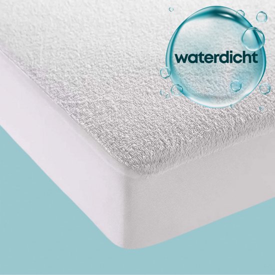 Waterdichte Matrasbeschermer 200×220 – Zavelo - Molton Badstof – Waterdicht & Antibacterieel – Incontinentie Matrasbeschermhoes – Elastiek Rondom – Matrasbeschermers – Wit