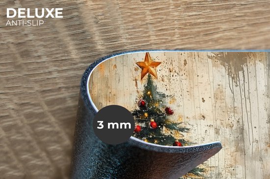 Napperons - 6 pièces - 45x30 cm - Set de table plastique - Sapin de Noël - Vintage - Noël - Cadeau - Sets Assiettes - Décoration pour la table - Accessoires de décoration de table de Cuisine - Tapis Vinyl - Décoration de table