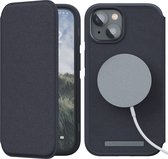Coque iPhone 14 Pro Max Njord byELEMENTS Portefeuille en Cuir Véritable - Zwart