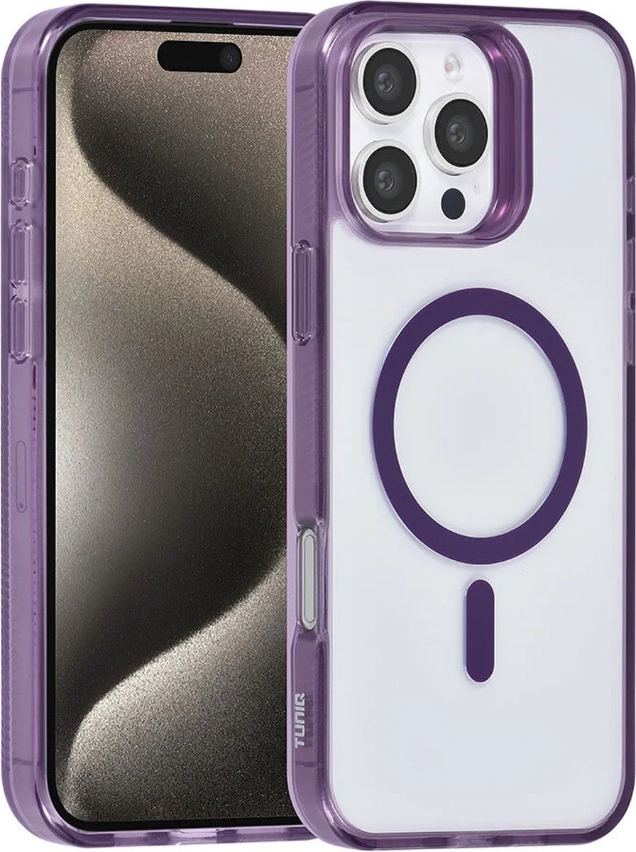 Back cover case - Magsafe silicone Hoesje Geschikt voor: iPhone 16 Pro - Paars