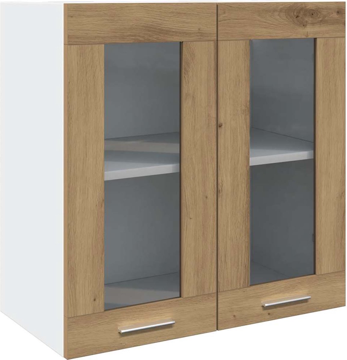 vidaXL Keukenbovenkast - Lyon - met - glazen - deur - 60x31x60 - cm - artisanaal - eiken artisan eiken