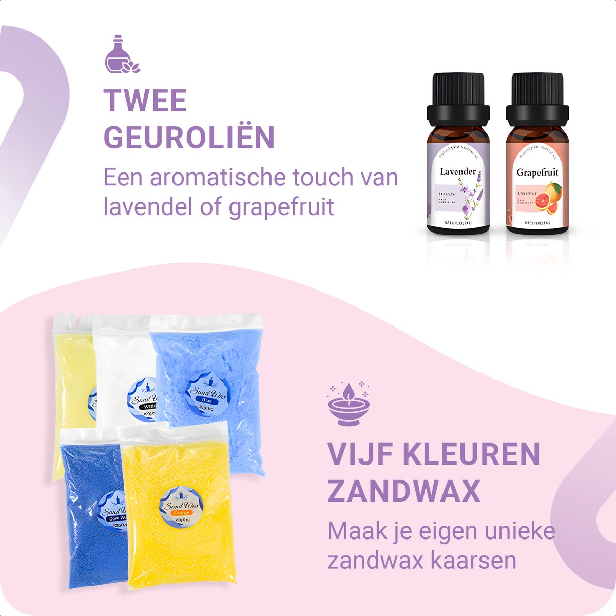 JT Products Zand Wax Kaarsen Maken Set - Kaarsenzand - Sand Wax - Starterspakket - Kaarsen Maken Voor Volwassenen - Candle Making Kit - Zelf Kaarsen Maken - DIY - Creatief — afbeelding 5