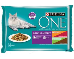 Purina One Pouch Adult Difficult Appitite Kip 4 x 85 gr