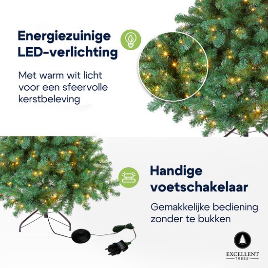 Kerstboom Excellent Trees® LED Stavanger 150 cm met verlichting - ⌀91cm - 150cm