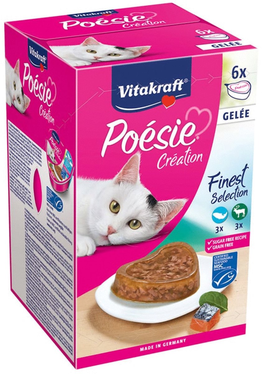 Vitakraft PoÃ©sie CrÃ©ation multipack gelei - natvoer - 8 verpakkingen 6x85 gr