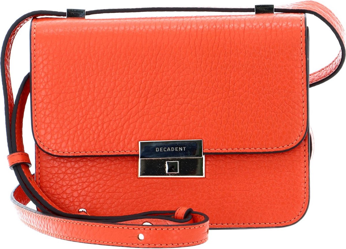 DECADENT Leren Schoudertas Avondtas Rhea Small Cross-Body Bag Tomato Oranje