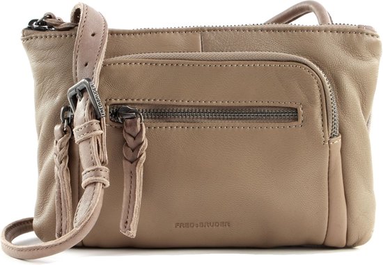 FREDsBRUDER Cuir Sac à épaule bandoulière Joy Cheer Warm Grey Gris