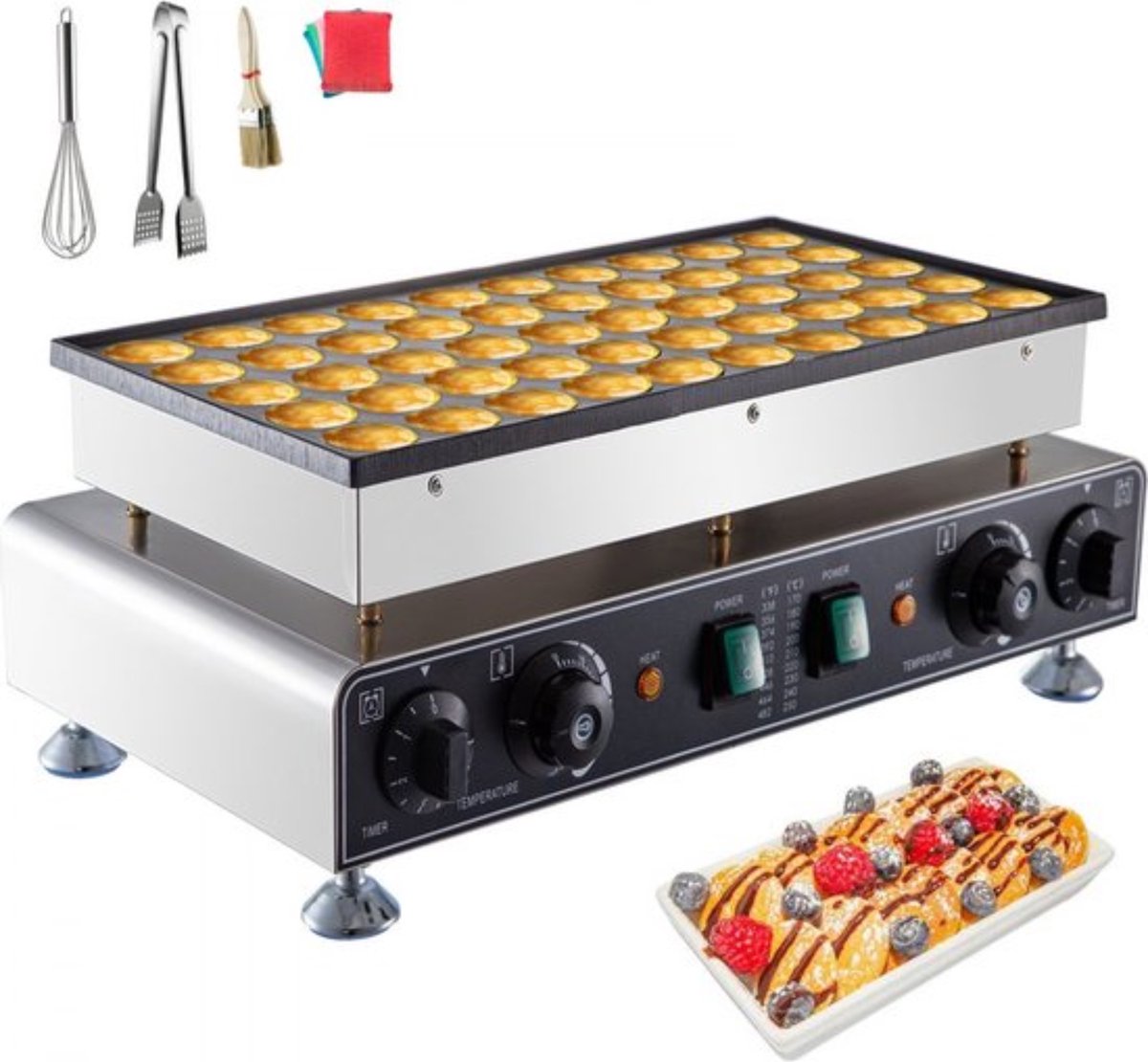 Poffertjesbakker - Elektrisch - 50 Stuks - Ideaal voor Keuken Gebruik