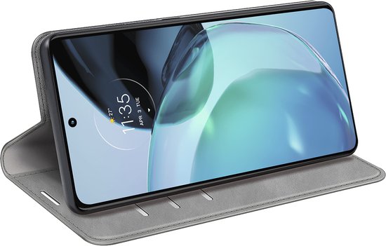 Étui Cazy pour Motorola Moto G72 - Étui portefeuille - Similicuir - Grijs