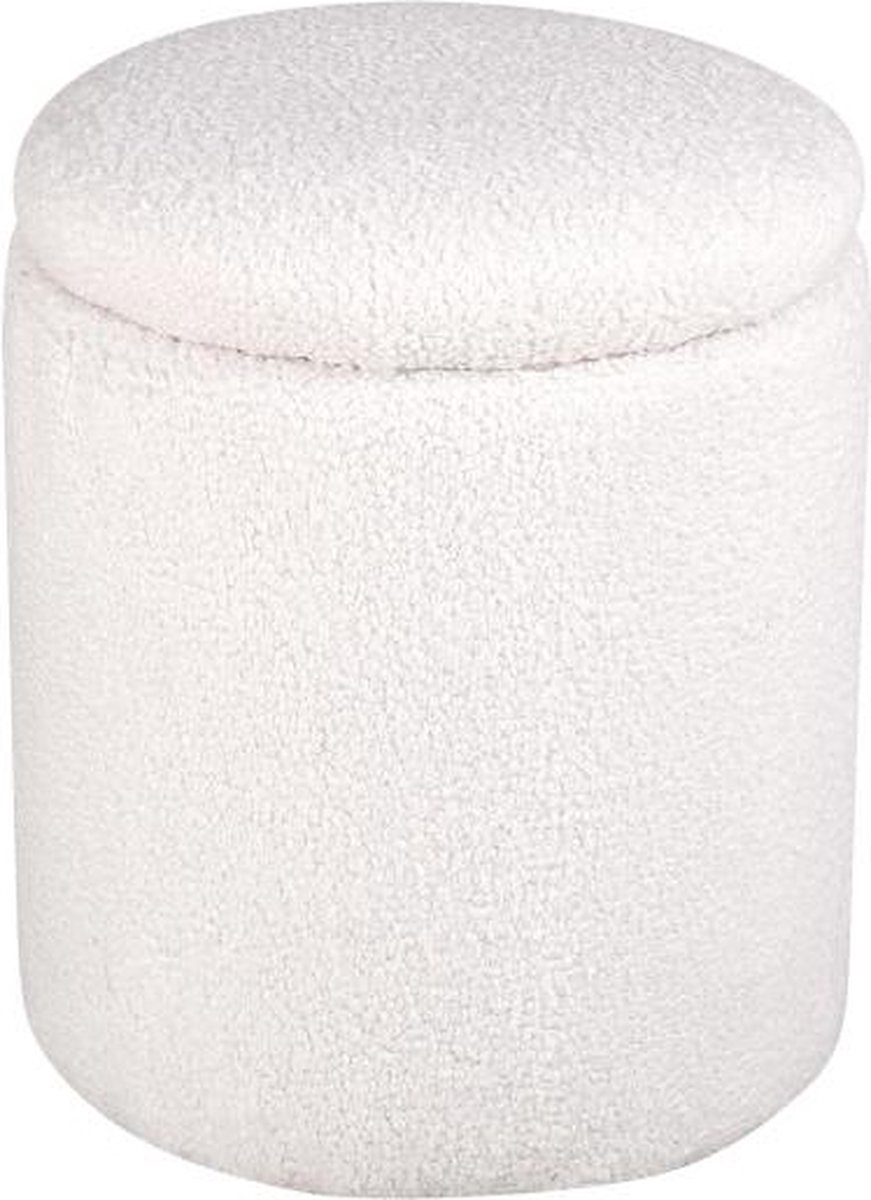 Svea - Zara poef - teddy - wit