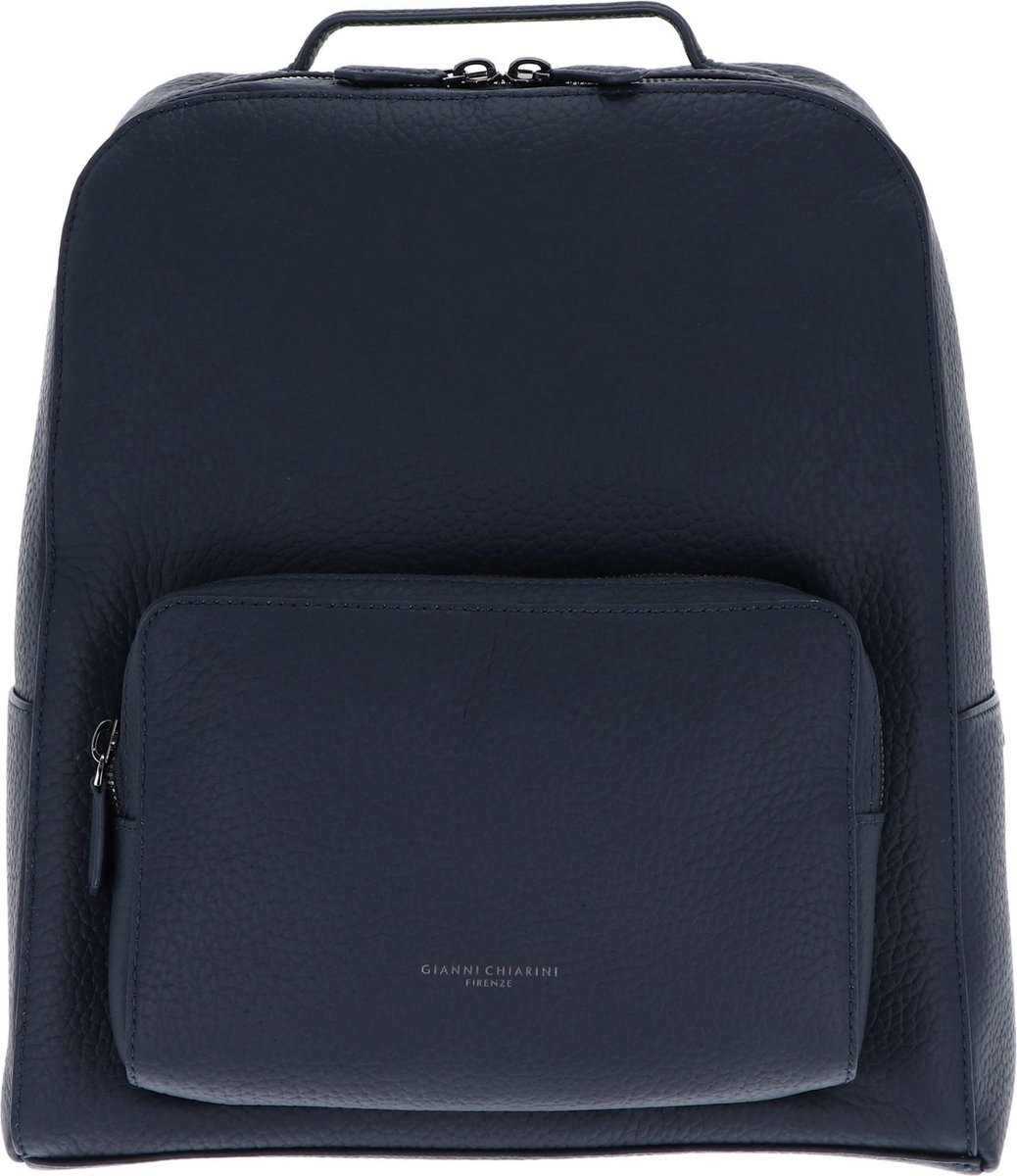 GIANNI CHIARINI Leren Rugzak met laptopvak Backpack Navy Donkerblauw