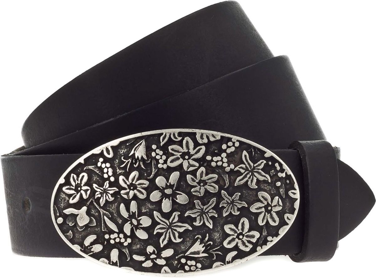 MUSTANG Leren Riem Leather Belt W115 Black Zwart