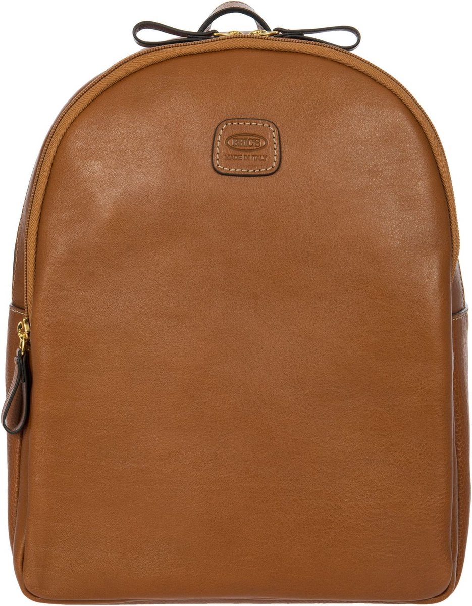 BRIC'S Leren Vrije tijd rugzak Rugzak met laptopvak Life Pelle Small Backpack Serena Leather Bruine