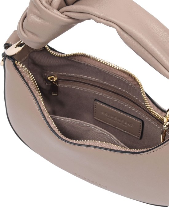 SEIDENFELT MANUFAKTUR Sac à épaule bandoulière Sac à main Lene Crossbody Taupe / Gold Marron clair