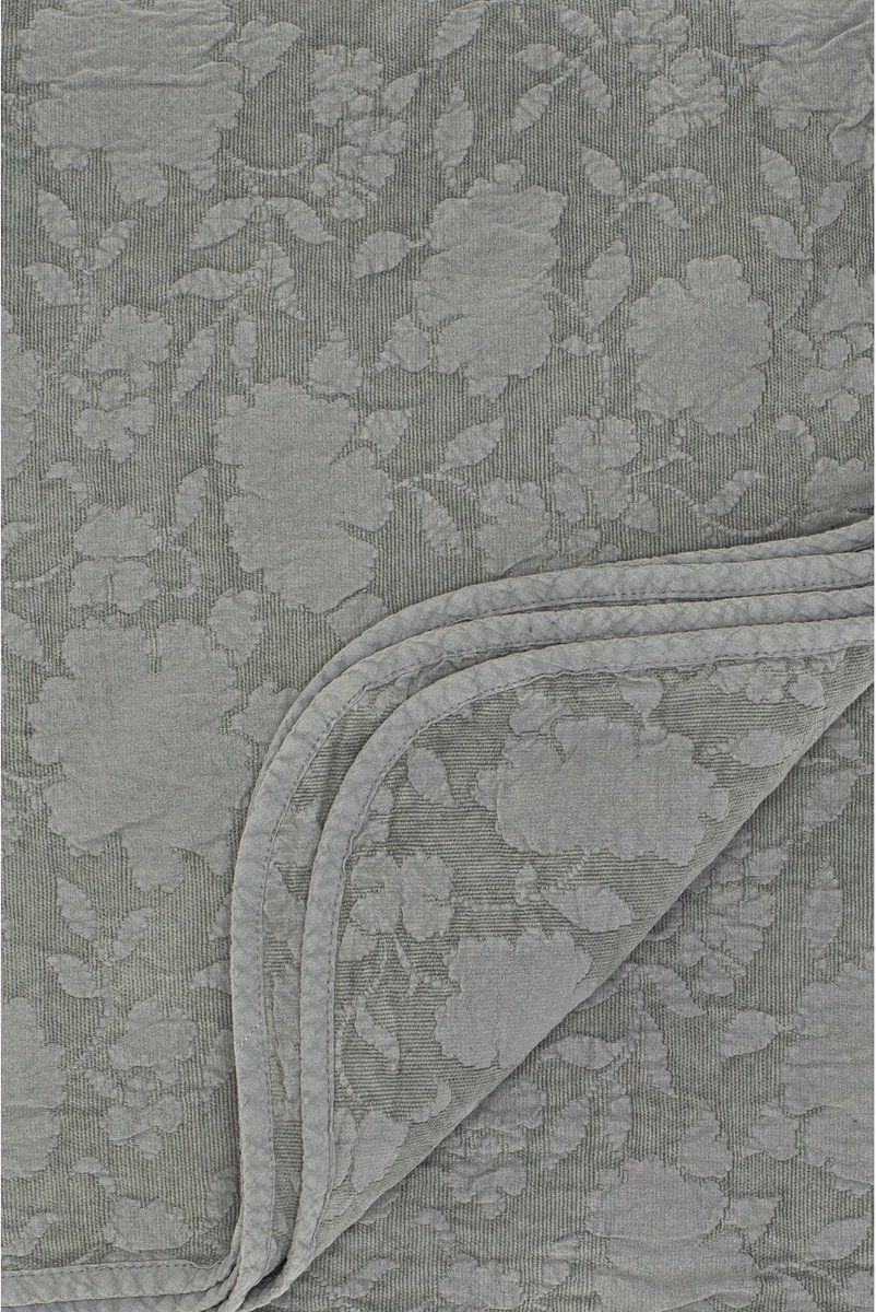 Bedsprei / Bedcover | Eleonor - Stonewashed - Velvet Touch - 250 x 260 cm - Donkergrijs - Pimlico