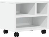 vidaXL - Printerkastje - met - wielen - 41x32x34,5 - cm - wit
