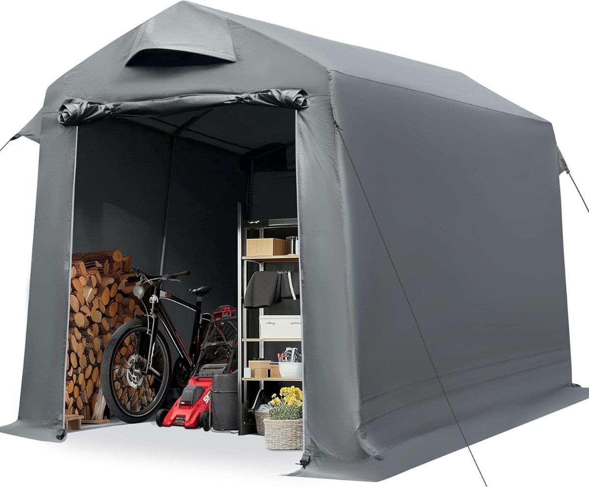 DD® Fietsenstalling - Fietsberging - Fietsenhok - Waterdichte - met 2 Ventilatieopeningen - 230x190x225cm - Grijs