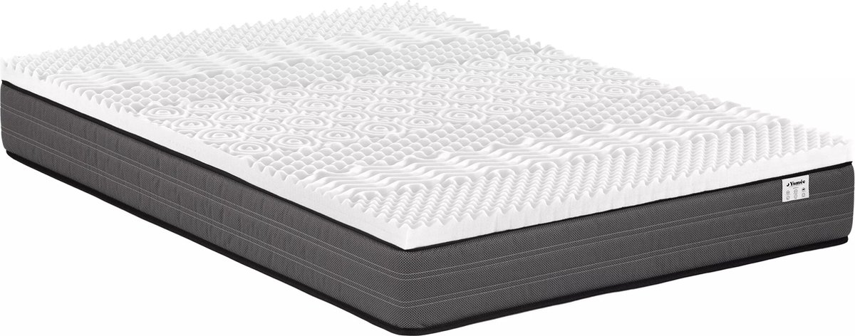 Vente-unique Set 160 x 200 cm matras met pocketveren van 20 cm + dekmatras met vormgeheugen met 7 zones van 5 cm dik - AMBRACIE van YSMÉE L 200 cm x H 20 cm x D 160 cm