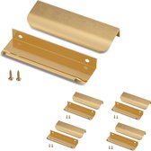 10 stuks - Handgreep - Handvat - Meubelhandvat - Handgrepen Kast - Onzichtbaar handvat - Deurbeslag - goud - 80*40mm - Aluminiumlegering