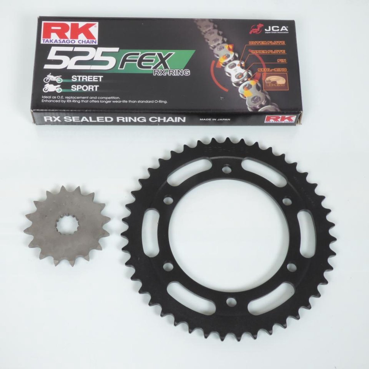 kettingset france uitrusting voor motor yamaha 850 tdm 1999 tot 2001 16x43 steek 525 Ø125mm nieuw