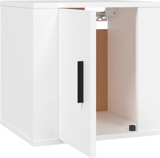 Unité murale TV The Living Store - naam - Fixation murale - 40 x 34,5 x 40 cm - Wit - Bois d'ingénierie