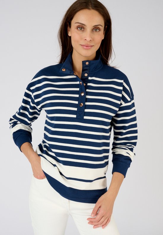 Damart - Sweater in marinière-stijl - Dames - Blauw - XL