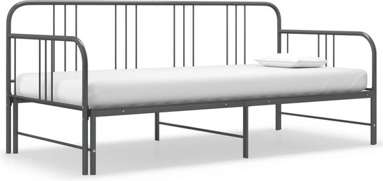 DORAFAIR Metalen uitschuifbaar bed, bedframe, slaapbank met lattenbodem