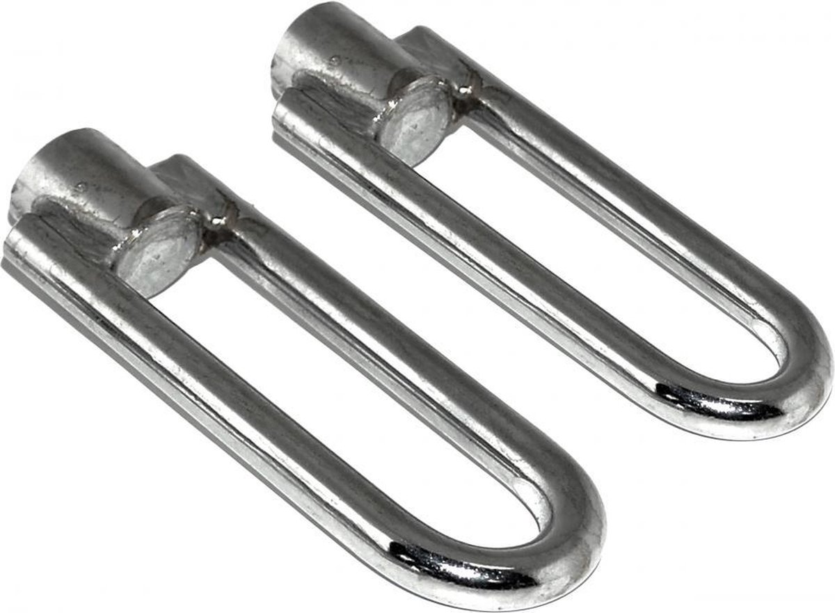 paar stalen voetkeg vorm u glad Ø16mm voor bromfiets mbk 51 nieuw cyclo
